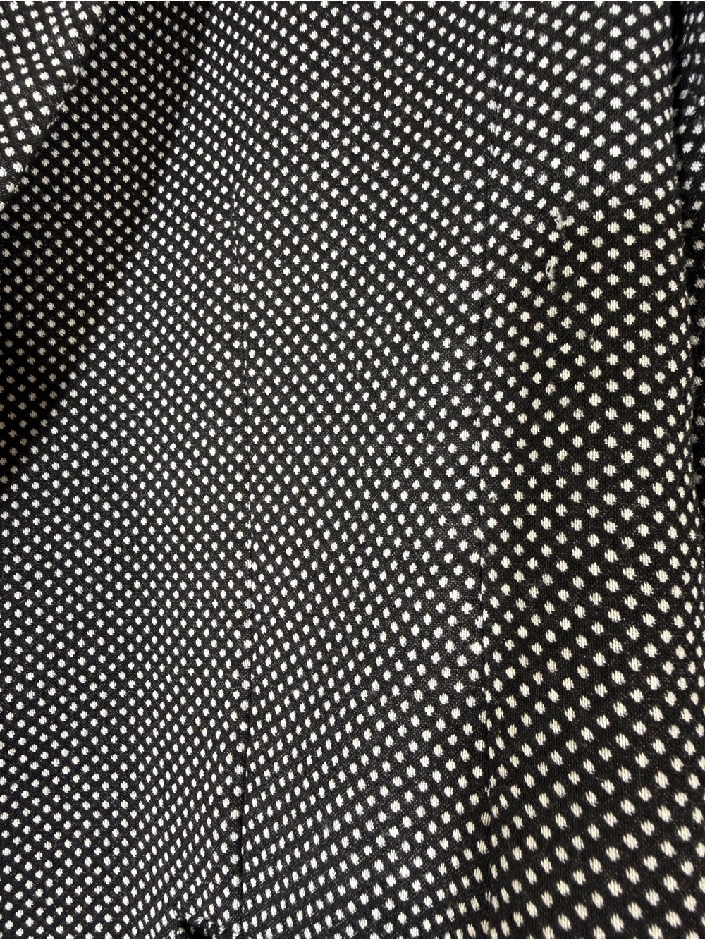 Black & White Polka Dot Open Front Blazer Jacket Ruched Sleeve Career Stretch - Picture 6 of 7